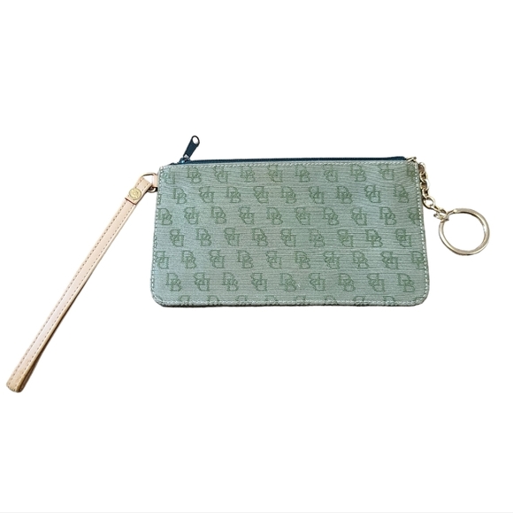Dooney & Bourke wristlet key chain green Monogram - Picture 1 of 4